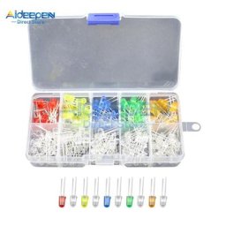 Assortiment de diodes électroluminescentes rondes LED jaune rouge bleu vert blanc Orange Kit
