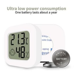 Thermomètre et hygromètre numérique Mini Smiley 2 en 1 affichage LCD électronique de la température