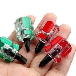 Mini tournevis Phillips et à fente 2 pièces tournevis ultra court outils manuels couleur