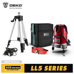 DEKO-Niveau laser vertical horizontal rouge LL57/58 5 lignes 6 points auto-nivellement 360