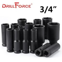 Drillforce – clé à chocs lourde 17-65mm clé à chocs profonds robuste tête de douille 3/4