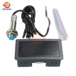 Tachymètre numérique DC 12V 0.56 pouces 4 LED jauge de vitesse RPM capteur de proximité Hall NPN