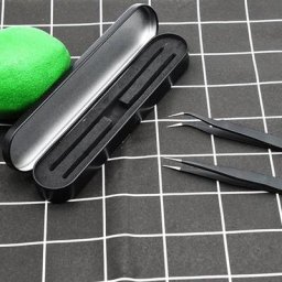 Pincettes à sourcils de haute précision 2 pièces/ensemble à pointe droite et incurvée Extension