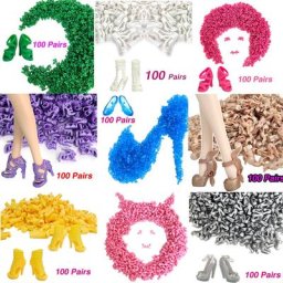 NK-Chaussures Nobles Princesse de Haute Qualité 100 Paires Sandales à Talons Mignons pour Barbie