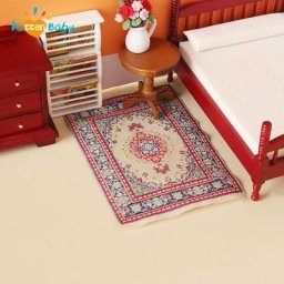 Polymères miniatures de tapis de style turc maison de courses revêtements de sol zone lea