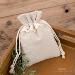 Emballage cadeau en dentelle et lin sac en poudre faveur de bonbons proximité wstring sac de