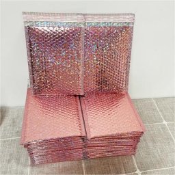 Enveloppes rembourrées en plastique lot de 100 pièces emballage Laser couleur or Rose emballage