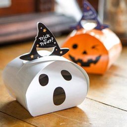 Boîte à bonbons Halloween 10 pièces boîtes en papier pour bonbons fantôme citrouille tour ou