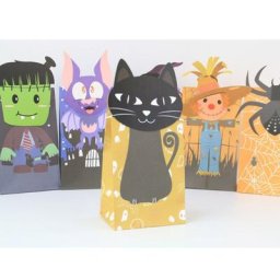 Boîte à bonbons Halloween chauve-souris citrouille Snack Biscuit boîte-cadeau sac pour astuce ou