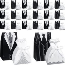 Boîtes à Bonbons pour Mariés et Mariés Sacs à Dessert avec Rubans Décorations de ix 12/24 Pièces