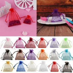 Sacs cadeaux en Organza de luxe pour bijoux de mariage pochettes d'emballage pour bonbons 7cm x