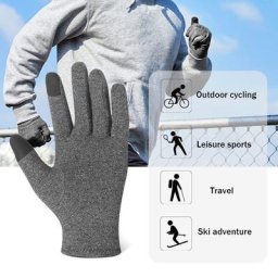 Gants tricotés à Compression complète pour hommes à écran tactile épais chauds en laine et