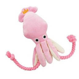 Jouet en peluche en forme de pieuvre pour chien mignon corde à mâcher couineur formation