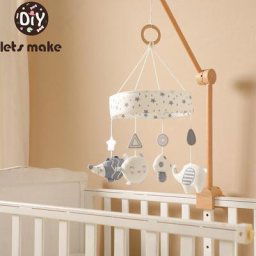Let's Make – cloche de lit pour bébé Style nordique Animal de dessin animé hochets mobiles jouet