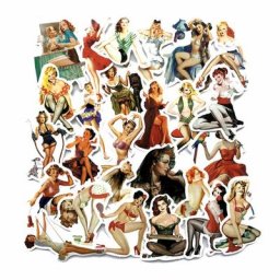 2020 nouveau 50 pièces Europe et amérique rétro fille pin up fille autocollant décoration papeterie