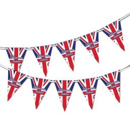 Bannière de banderole thème du royaume-uni avec 20 drapeaux patriotiques pour anniversaire de la