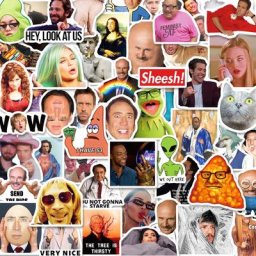 10/30/50PCS Drôle Mème Graffiti Faux Stickers Flocons Pour Voitures Motos Meubles Pour Enfants Jouet