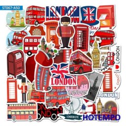 Autocollants de décalcomanie de style de voyage de Londres culturel rouge autocollant de bagage