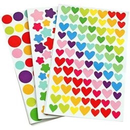 Autocollants auto-adhésifs pour enfants coeur arc-en-ciel coloré décoration étoile journal