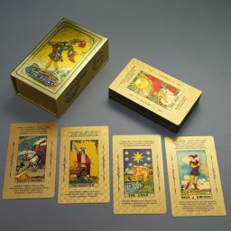 Cartes de tarot en PVC résistantes à l'eau et antidéformables paquet de 78 cartes de luxe en