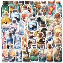 Autocollants de dessin animé Kawaii esthétique décalcomanies vintage bouteille mignonne animal
