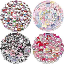 Autocollants de dessin animé Sanurgente Hello Kitty Kuromi My Melody jouets mignons pour filles