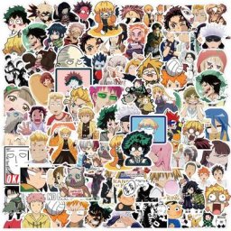 Autocollants de Dessin Animé Demon Slayer Attaque des Titans pour Moto Voiture Ordinateur