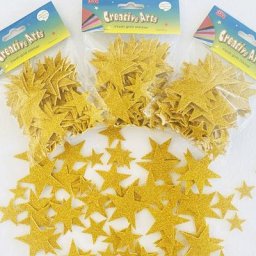 Oligstickers en Mousse à Paillettes et Étoiles Dorées pour Décoration de Chambre d'Enfant Éléments