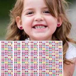 Boucles d'oreilles autocollantes pour enfants autocollants de gemmes 3D autocollant de cristal