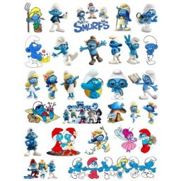 Patchs Disney Les Schtroumpfs en Vinyle pour Vêtements Autocollants à Rayures Appliques à