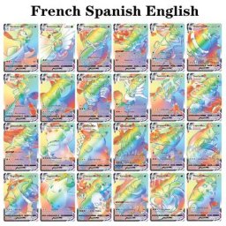 Cartes Pokémon en Espagnol Anglais Français TAG TEAM GX VMAX Jeu Brcorporelle Pikachu Jouet
