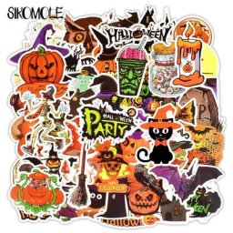 Autocollants drôles et mignons d'Halloween cadeau tout Hallow Mas Aliments sorcière cahier de