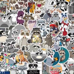 Autocollants Graffiti raton laveur Kawaii 55 pièces pour ordinateur portable téléphone portable