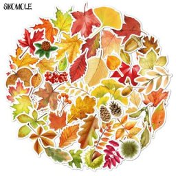 10/30/50PCS Automne Feuilles Mortes Autocollants BRICOLAGE Jouets Planche À Roulettes Réfrigérateur