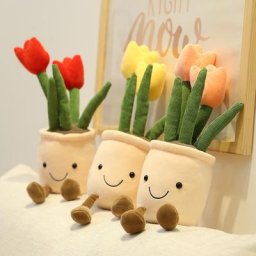 Pot de plantes en peluche pour fille jouet de décoration succulents tulipe décor réaliste