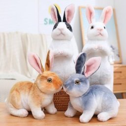 Lapin en peluche réaliste poupée Kawaii pour enfants cadeaux de noël