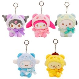 Porte-clés en peluche dessin animé Kawaii Melody Cinnamoroll Kuromi Purin Dog animaux mignons