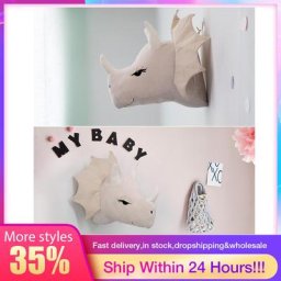 Décoration murale en forme d'éléphant ou de cerf jouet en peluche poupée princesse cadeau pour