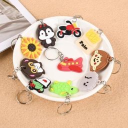 JOCute-Porte-clés dessin animé petit pendentif en PVC porte-clés bon marché cadeau rigourde
