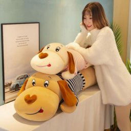 Poupée de Couple à rayures pour enfants 50-130cm grand chien en peluche décoration de maison
