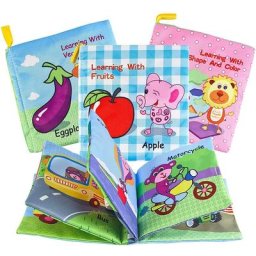 Livre de dessin animé coloré pour bébé bruissement jouets pour bébé voiture légumes fruits