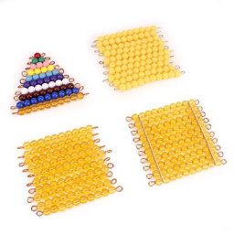 Montessori matériaux mathématiques jouets Orange or perles en plastique perles colorées escalier or