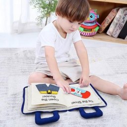 Jouets Montessori pour enfants de 1 an livres d'apprentissage éducation livre d'activité en tissu
