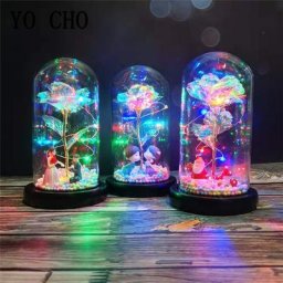 Balance Cho-Rose en Verre pour Cadeau de ixdes Mères Chaîne LED IMORTAL Rose Cadeau Spécial Leon