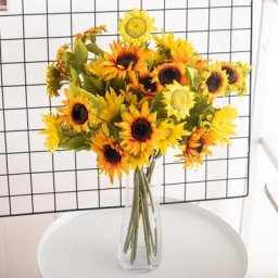 Fleur de tournesol artificielle plante verte de jardin décoration de salle Bouquet de fête de
