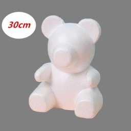 Ourson en mousse de roses artificielles 30cm 2 pièces fausses fleurs polystyrène pour un cadeau