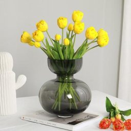 Bouquet de tulipes artificielles en silicone Real Touch fleurs décoratives de luxe pour la maison