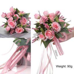 Bouquet de roses artificielles pour mariage fausses fleurs pour demoiselle d'honneur église
