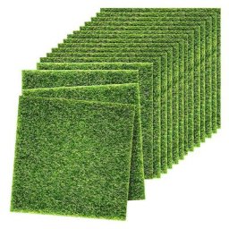 Pelouse Artificielle de Jardin Miniature 15 Pièces Accessoires de Décoration Bricolage Mousse
