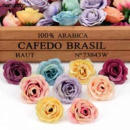 Mini têtes de fleurs artificielles InjRose 20 pièces 2.5cm pour décoration de fête de mariage